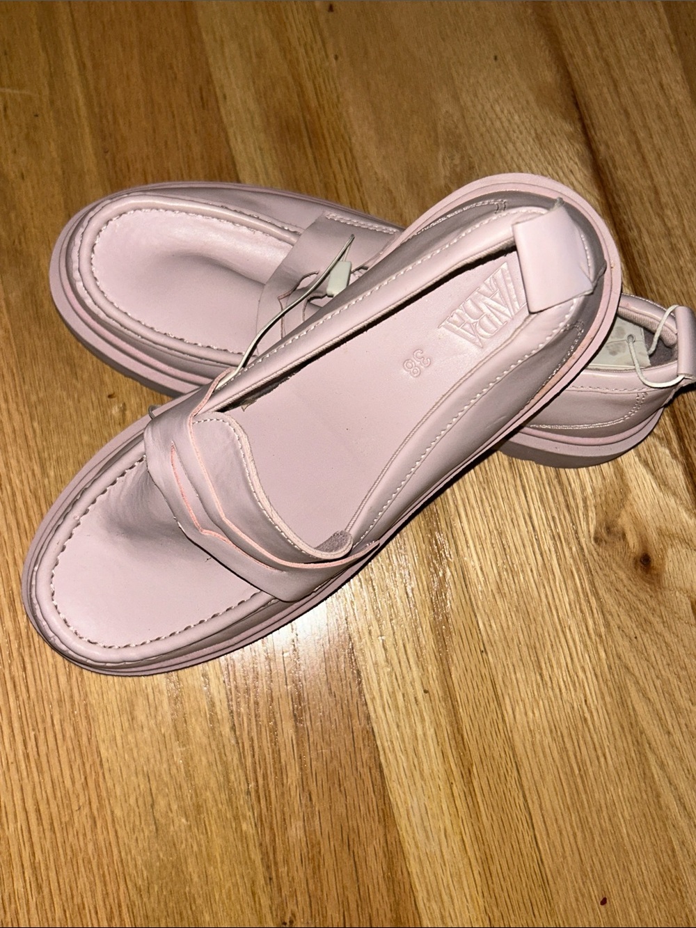 Women’s Pink Zara Casual Slip-Penny On Loafers